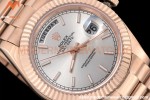 Rolex - DayDate 40mm Flt/Pres RG/RG Silver Stick GDF MY8215