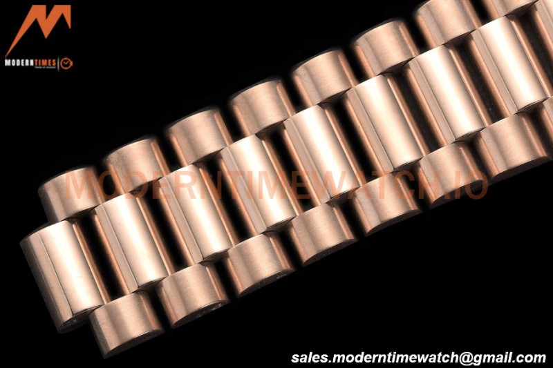 Rolex - DayDate 40mm Flt/Pres RG/RG Silver Stick GDF MY8215