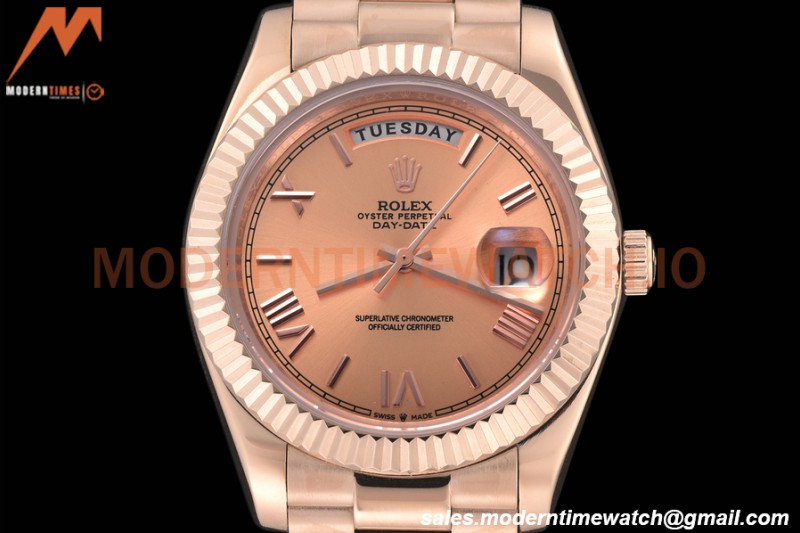 Rolex - DayDate 40mm Flt/Pres RG/RG Champagne Rmn GDF MY8215