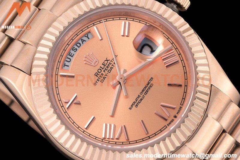 Rolex - DayDate 40mm Flt/Pres RG/RG Champagne Rmn GDF MY8215