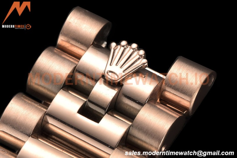 Rolex - DayDate 40mm Flt/Pres RG/RG Black Stick GDF MY8215