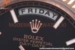 Rolex - DayDate 40mm Flt/Pres RG/RG Black Stick GDF MY8215