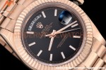 Rolex - DayDate 40mm Flt/Pres RG/RG Black Stick GDF MY8215