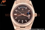 Rolex - DayDate 40mm Flt/Pres RG/RG Brown Diamond GDF MY8215