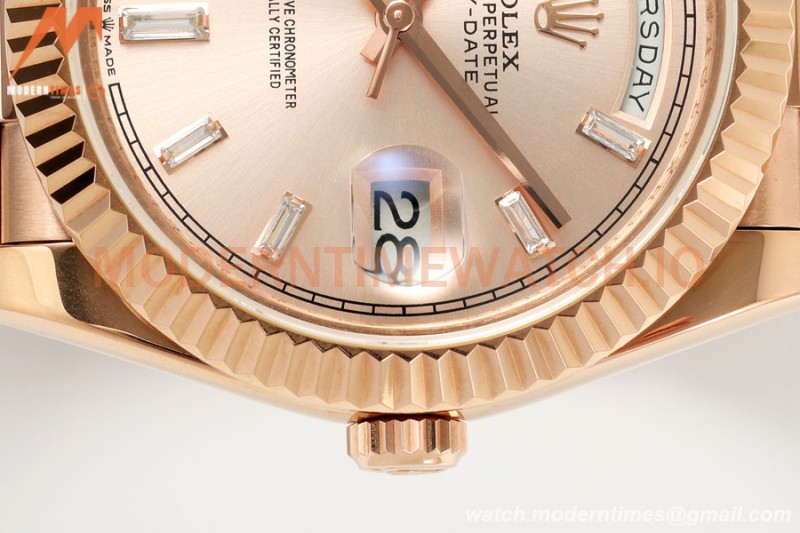Rolex - DayDate 228235 Gain Weight 40mm Flt Pres RG/RG Champ/Dia KF VR3255
