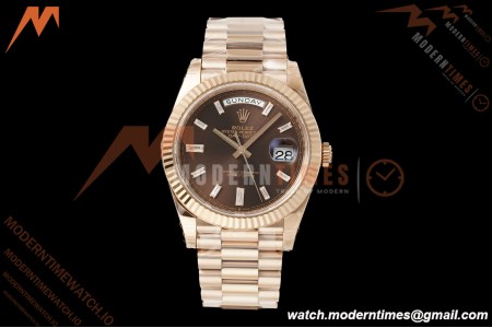 Rolex - DayDate 228235 40mm Flt Pres RG/RG Brn/Dia VSF V2 VS3255