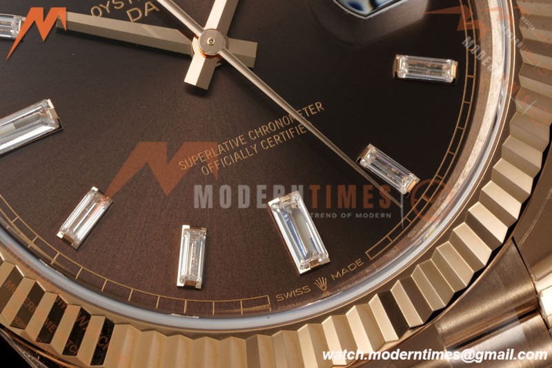 Rolex - DayDate 228235 40mm Flt Pres RG/RG Brn/Dia VSF V2 VS3255