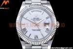 Rolex - DayDate 40mm Flt Pres SS/SS Wht/Rm EWF VR3255
