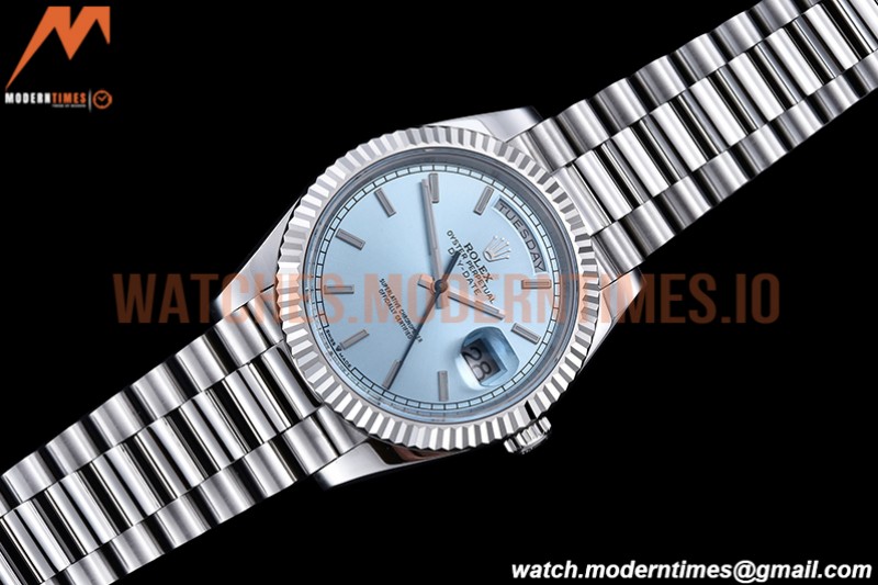Rolex - DayDate 40mm Flt Pres SS/SS I-Blue/Stk EWF VR3255