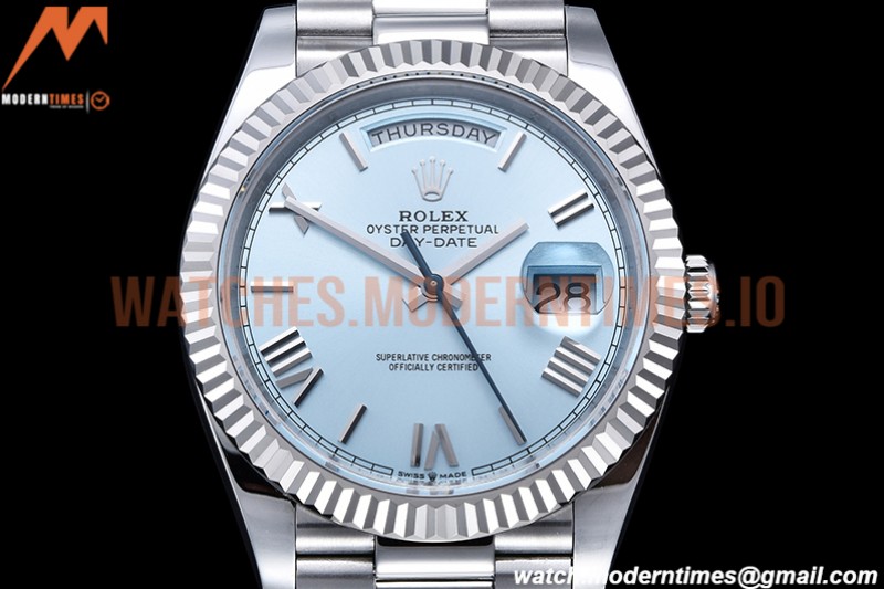Rolex - DayDate 40mm Flt Pres SS/SS I-Blue/Rm EWF VR3255