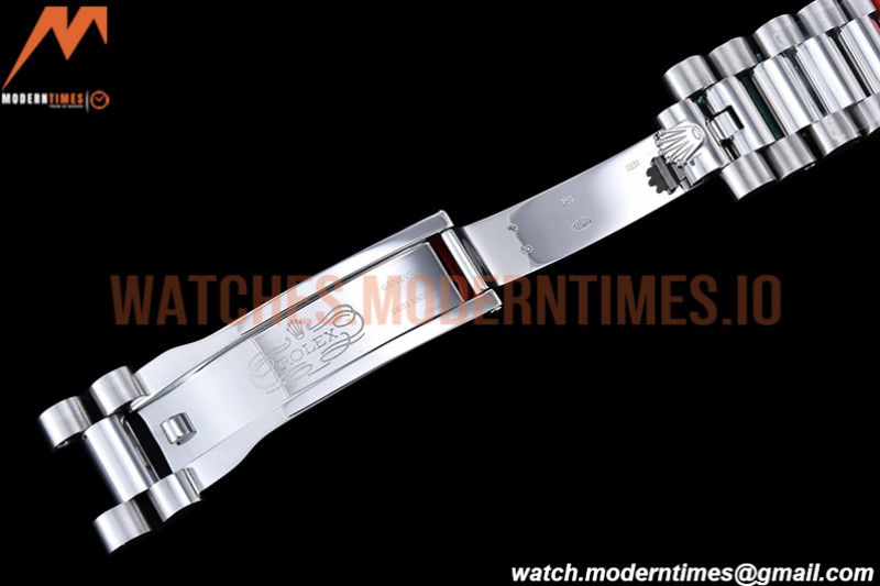 Rolex - DayDate 40mm Flt Pres SS/SS Black/Stk EWF VR3255
