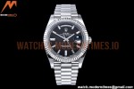 Rolex - DayDate 40mm Flt Pres SS/SS Black/Dia EWF VR3255