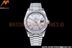 Rolex - DayDate 40mm Flt Pres SS/SS Silv/Dia EWF VR3255