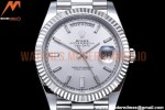 Rolex - DayDate 40mm Flt Pres SS/SS Silv/Dia EWF VR3255