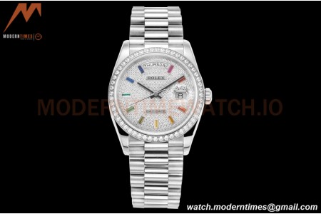 Rolex - DayDate 36mm 128349 Flt Pres SS/SS Dia/Dia Dial RAF A2836
