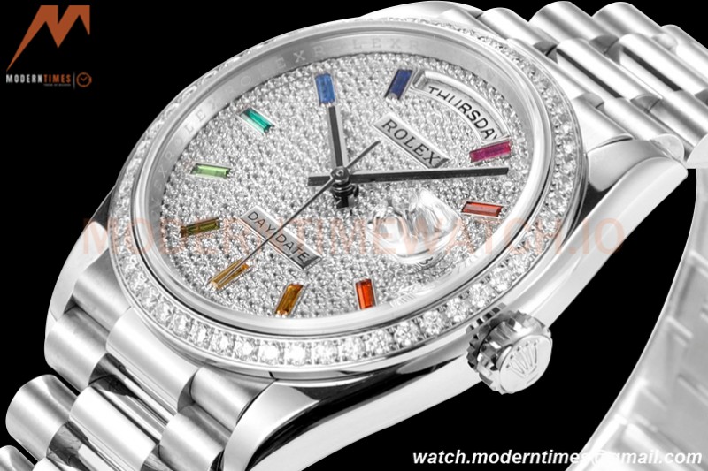 Rolex - DayDate 36mm 128349 Flt Pres SS/SS Dia/Dia Dial RAF A2836