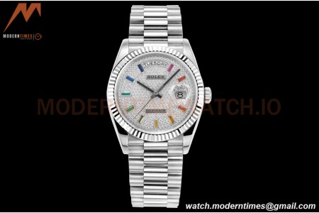 Rolex - DayDate 36mm 128239 Flt Pres SS/SS Diamond Dial RAF A2836