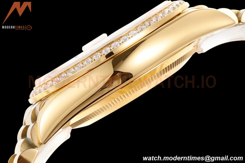 Rolex - DayDate 36mm 118348 Flt Pres YG/YG Dia Meteorite Dial RAF A2836