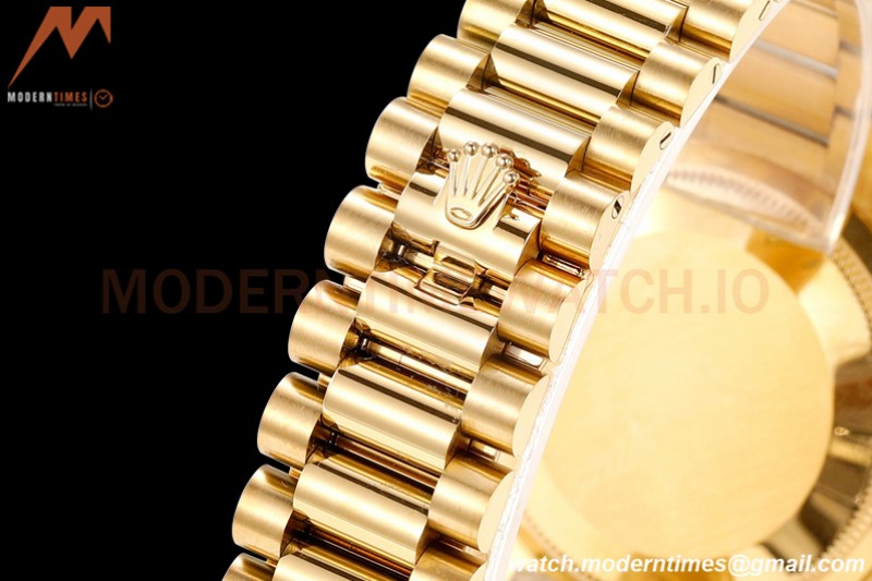 Rolex - DayDate 36mm 118348 Flt Pres YG/YG Dia Meteorite Dial RAF A2836