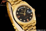 Rolex - DayDate 36mm 118238 Flt Pres YG/YG Black Dial RAF A2836