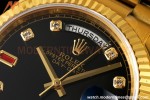 Rolex - DayDate 36mm 118238 Flt Pres YG/YG Black Dial RAF A2836