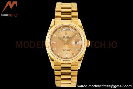 Rolex - DayDate 36mm 128238 Flt Pres YG/YG Gold/Diam RAF A2836
