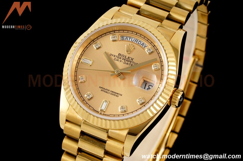 Rolex - DayDate 36mm 128238 Flt Pres YG/YG Gold/Diam RAF A2836