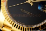 Rolex - DayDate 36mm 18238 Flt Pres YG/YG Onyx Black Dial RAF A2836