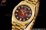 Rolex - DayDate 36mm 18038 Flt Pres YG/YG Diam Red Vignette Dial RAF A2836