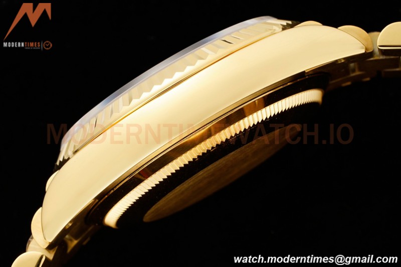 Rolex - DayDate 36mm 18038 Flt Pres YG/YG Diam Red Vignette Dial RAF A2836