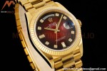 Rolex - DayDate 36mm 18038 Flt Pres YG/YG Diam Red Vignette Dial RAF A2836