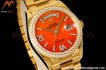 Rolex - DayDate 36mm 128348 Flt Pres YG/YG Diam/Rmn Carnelian Dial RAF A2836