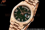 Rolex - DayDate 36mm 128235 Flt Pres RG/RG Flt/Rmn Green Dial RAF A2836