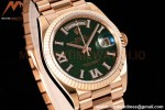 Rolex - DayDate 36mm 128235 Flt Pres RG/RG Flt/Rmn Green Dial RAF A2836