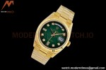 Rolex - DayDate 36mm 128238 Flt Pres YG/YG Diam Green Dial EWF A2836