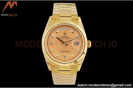 Rolex - DayDate 36mm 128238 Flt Pres YG/YG Gold/Dia EWF A2836