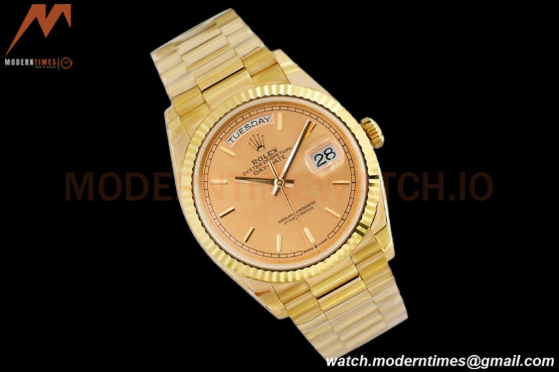 Rolex - DayDate 36mm 128238 Flt Pres YG/YG Gold/Stk EWF A2836