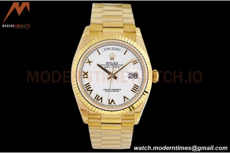 Rolex - DayDate 36mm 128238 Flt Pres YG/YG Wht/Rmn EWF A2836