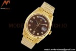 Rolex - DayDate 36mm 128238 Flt Pres YG/YG Brn/Dia EWF A2836
