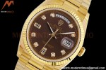 Rolex - DayDate 36mm 128238 Flt Pres YG/YG Brn/Dia EWF A2836