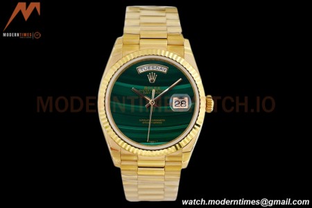 Rolex - DayDate 36mm 18238 Flt Pres YG/YG Malachite Green EWF A2836