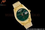 Rolex - DayDate 36mm 18238 Flt Pres YG/YG Malachite Green EWF A2836