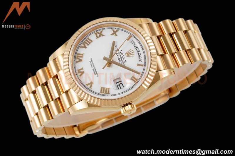 Rolex - DayDate 36mm 128238 Flt Pres YG/YG Wht/Rmn TWSF A2836