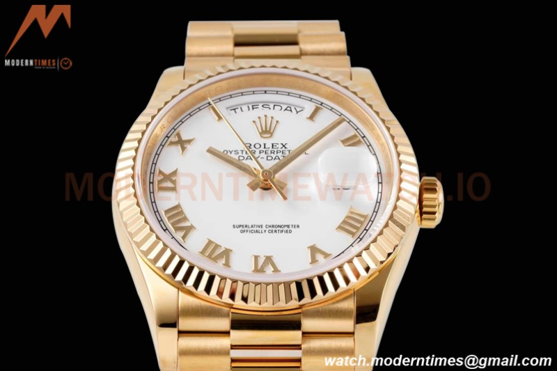 Rolex - DayDate 36mm 128238 Flt Pres YG/YG Wht/Rmn TWSF A2836