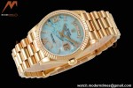 Rolex - DayDate 36mm 128238 Flt Pres YG/YG Turq/Dia TWSF A2836