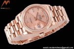 Rolex - DayDate 36mm 128235 Flt Pres RG/RG Champ/Dia TWSF A2836
