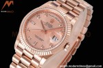 Rolex - DayDate 36mm 128235 Flt Pres RG/RG Champ/Dia TWSF A2836