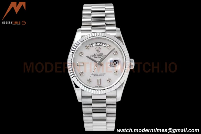 Rolex - DayDate 36mm 128239 Flt Pres SS/SS Mop/Dia TWSF A2836
