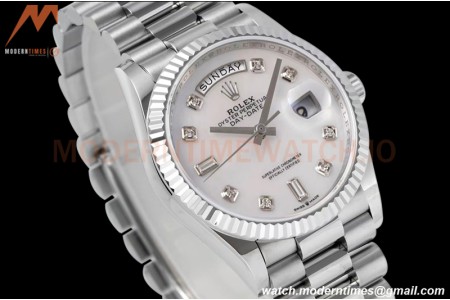 Rolex - DayDate 36mm 128239 Flt Pres SS/SS Mop/Dia TWSF A2836