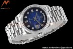Rolex - DayDate 36mm 128239 Flt Pres SS/SS Blue/Dia TWSF A2836